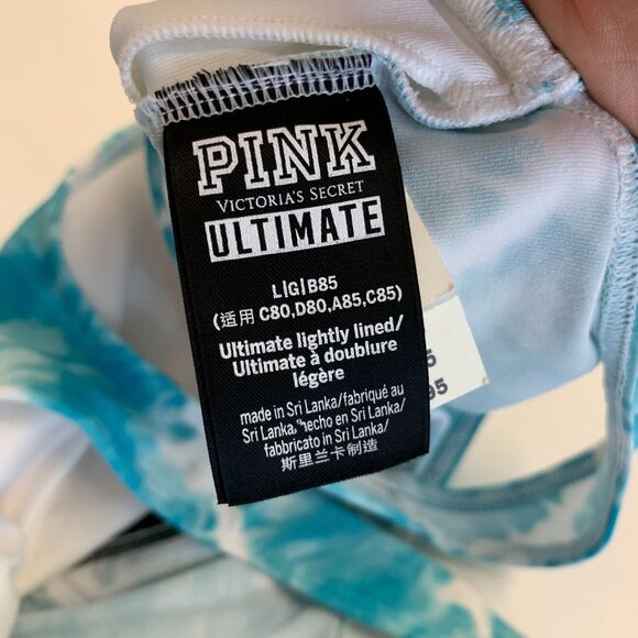 Victoria's Secret Pink Ultimate Lightly Lined Sports Bra Womens L Large Breakers - Picture 7 of 11